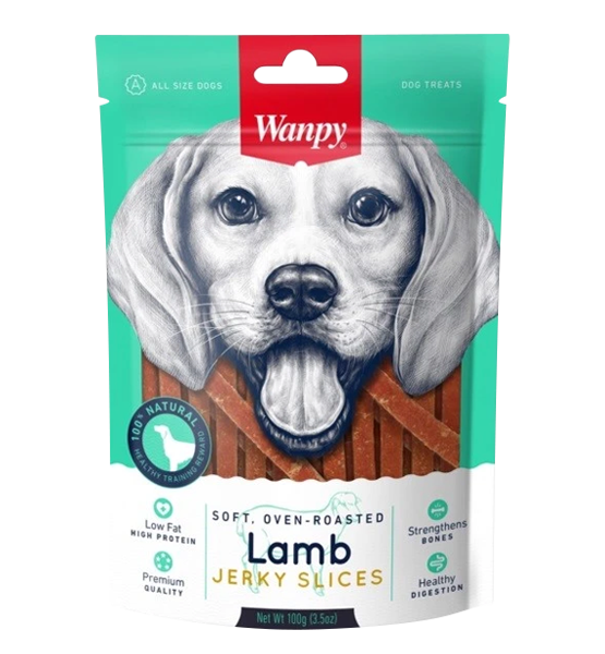 تشویقی سگ ونپی مدل Lamb Jerky Slices وزن 100 گرم