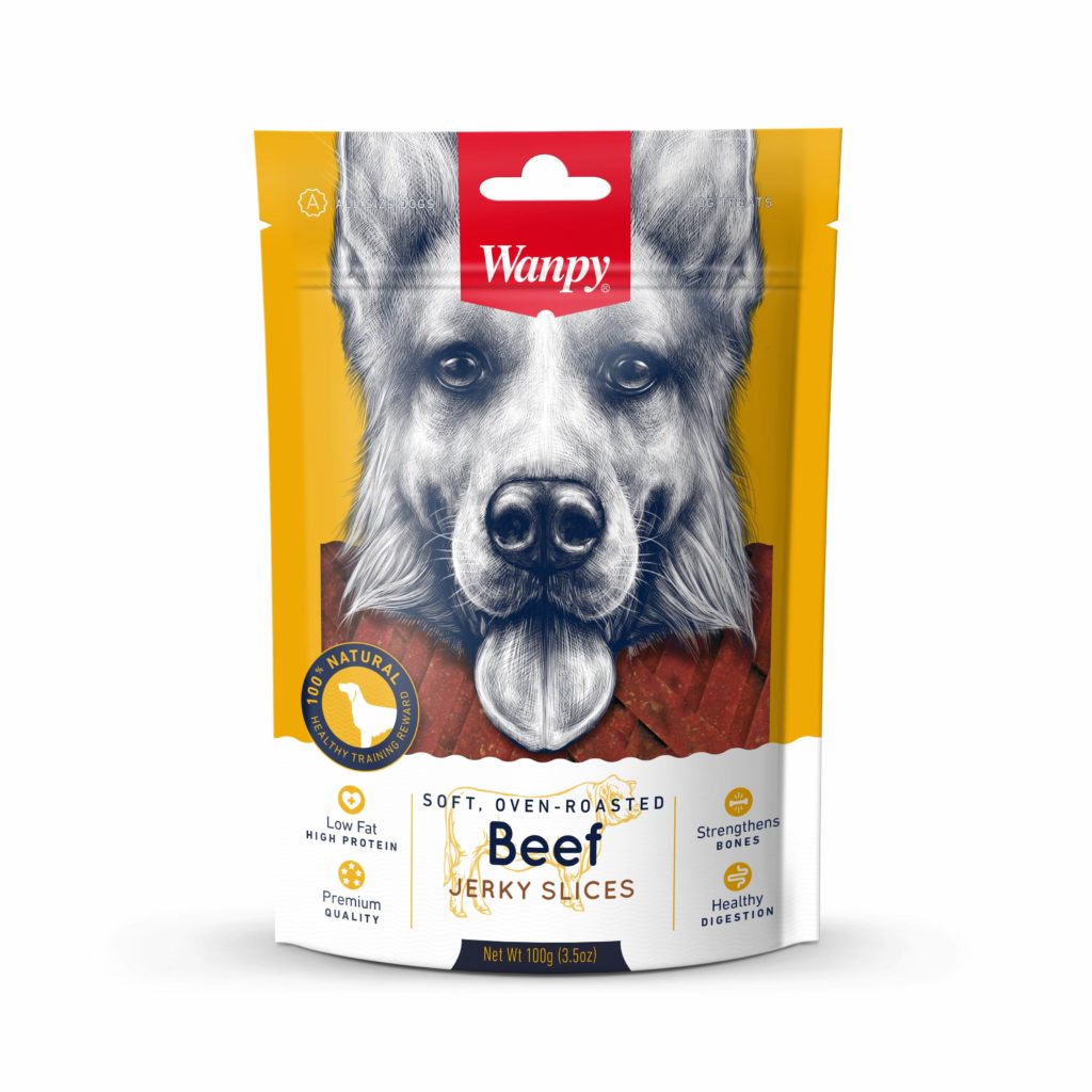 تشویقی رشته ای سگ ونپی با طعم گوشت گاو Wanpy Dog Treat With Beef وزن 100 گرم