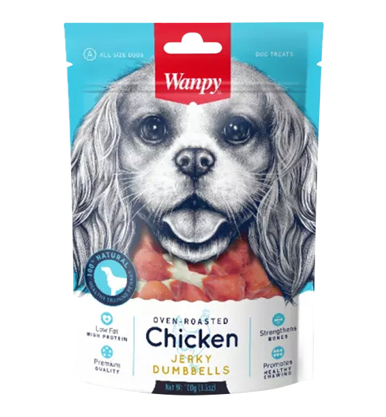 تشویقی سگ ونپی مدل Chicken Jerky Dumbbells وزن 100 گرم