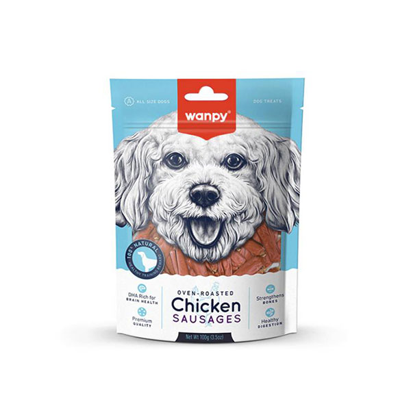 تشویقی سگ ونپی مدل Chicken Sausages وزن 100 گرم